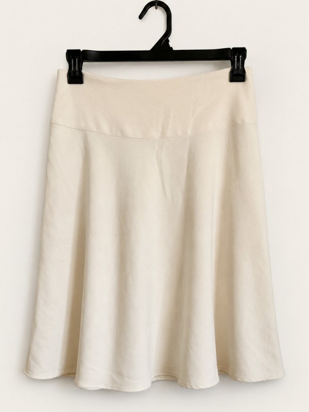 White House Black Market Ivory Flared Midi Skirt Size 2
